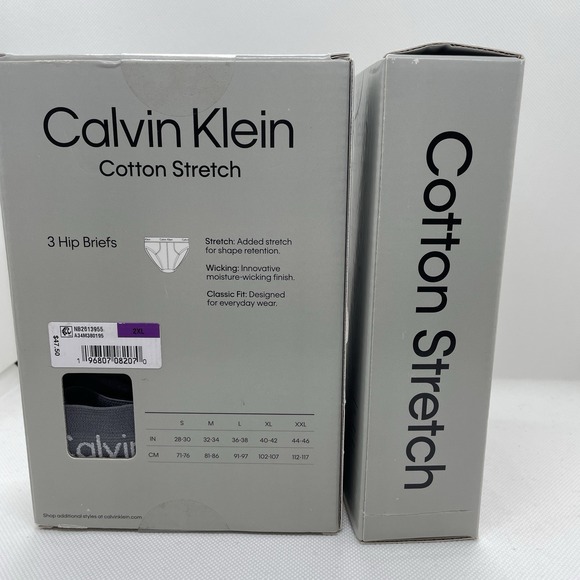 Calvin Klein Men's Cotton Stretch Hip Briefs 6 Pack XXL 2XL Classic Fit - Picture 3 of 5